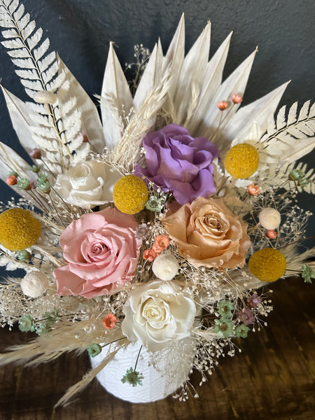 Candy Hearts Dried Floral Arrangement