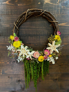 Garden Party Dried Floral Wreath