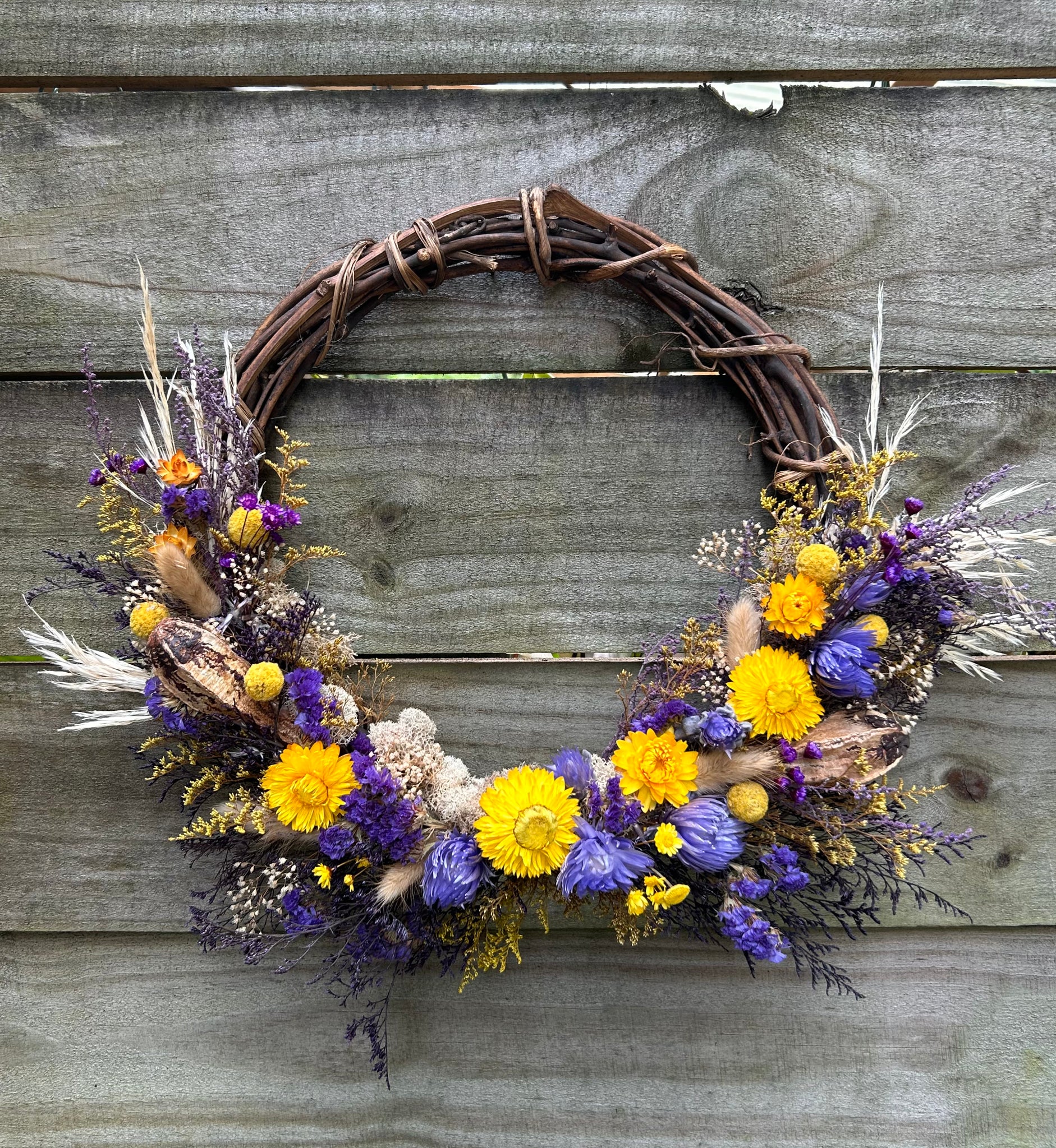 LSU Dried Floral Wreath