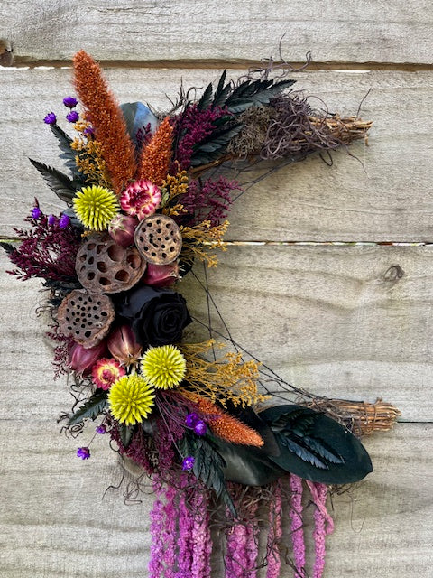 Midnight in the Garden Dried Floral Wreath
