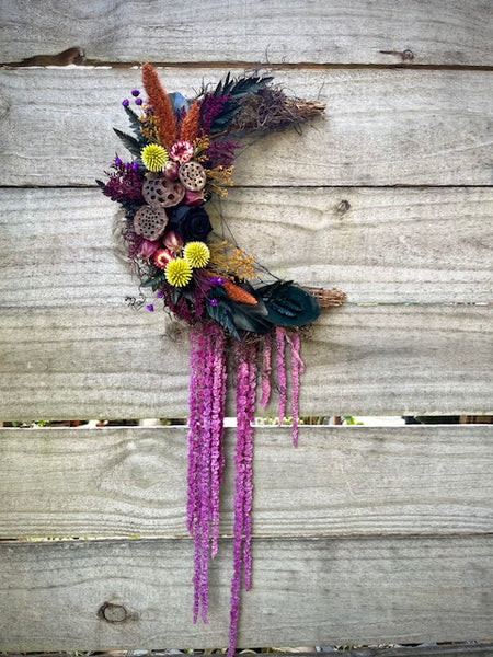 Midnight in the Garden Dried Floral Wreath