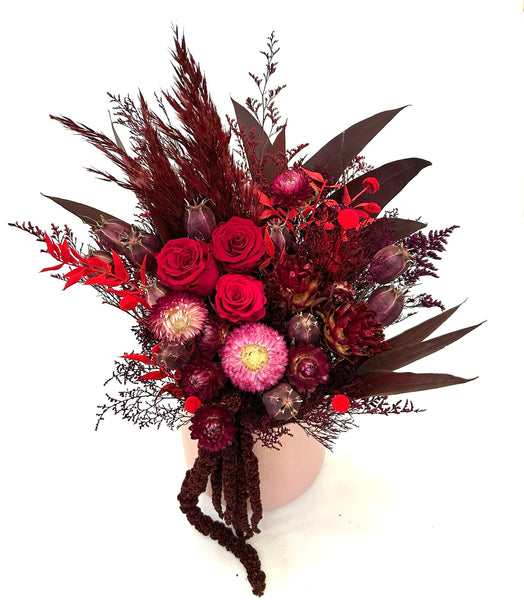 Red Velvet Dried Floral Arrangement
