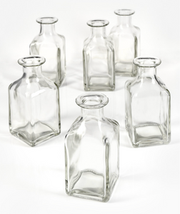 Clear Glass Square Bud Vase