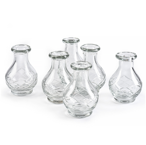 Engraved Clear Glass Bud Vase