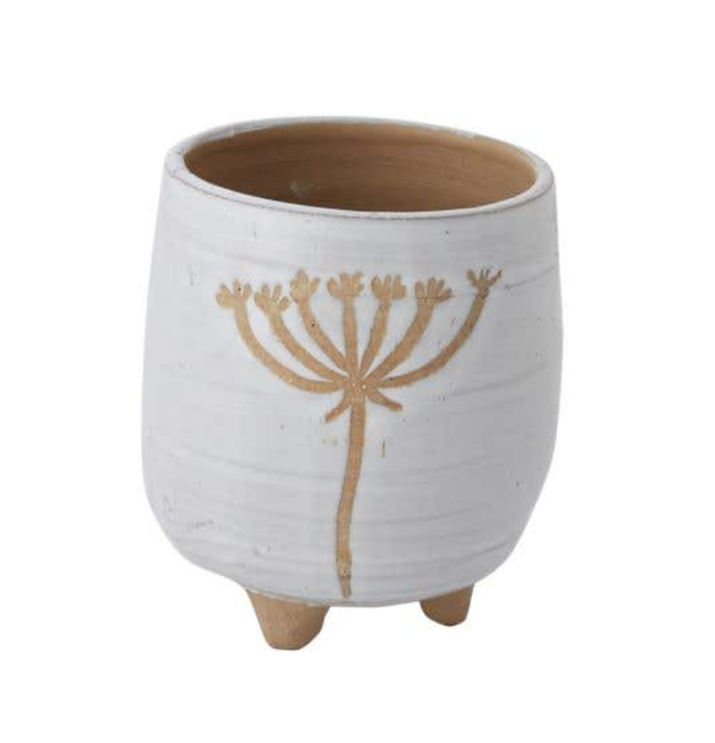 Umbel Footed White pot