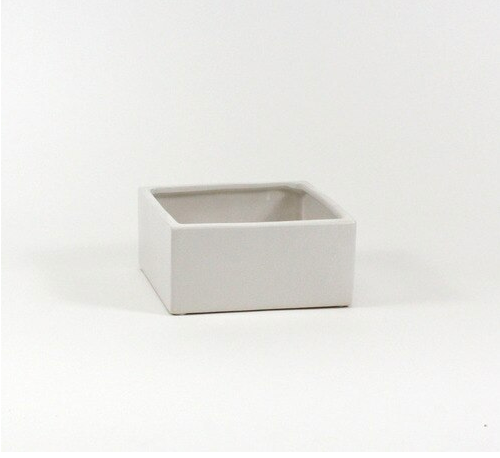 Low Square White Planter