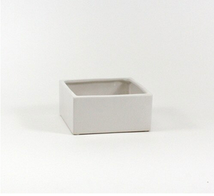 Low Square White Planter