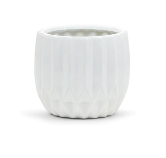 Riveted White Planter