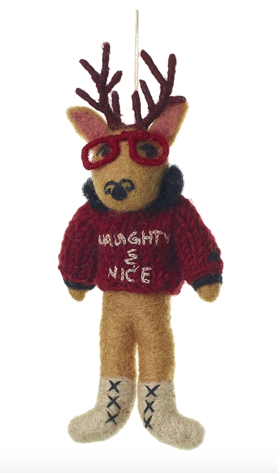 Deer in Sweater Ornament
